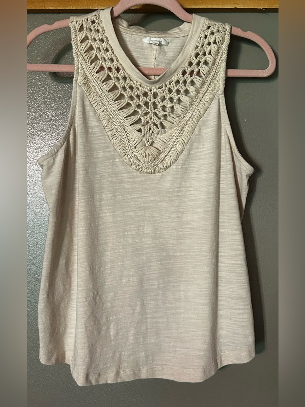 Maurices Ivory Crochet Lace Sleeveless Tank Top Medium